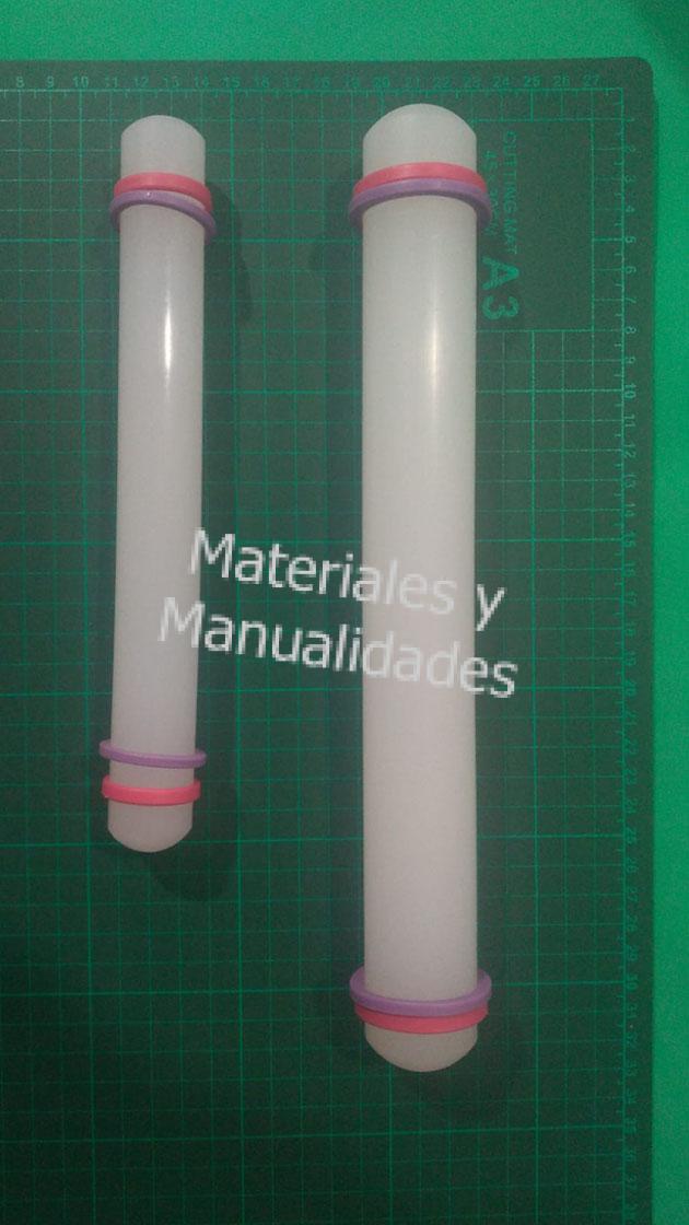 Rodillo liso con niveladores para alisar masa fondant arcilla masilla