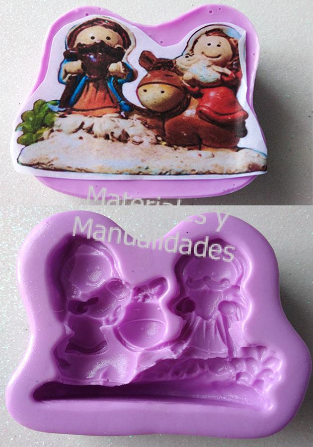 Molde Silicona para yeso ceramica pasta fria Sagrada Familia Jesús Maria José Nacimiento