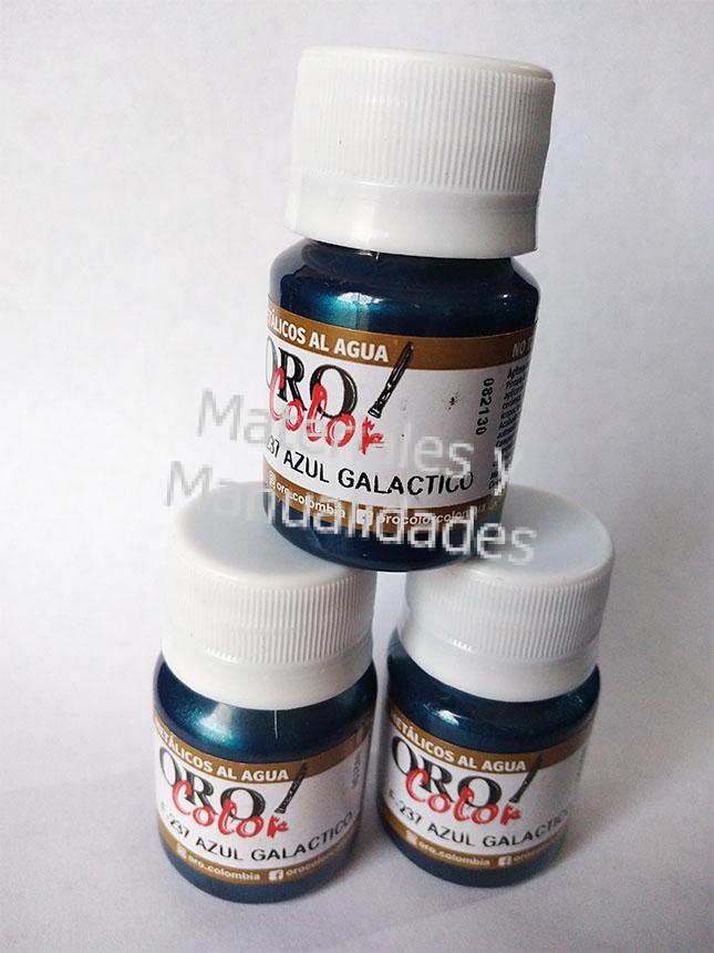 Pintura metalizada Azul galáctico Metálico Acrílicos Al Frío 30ml