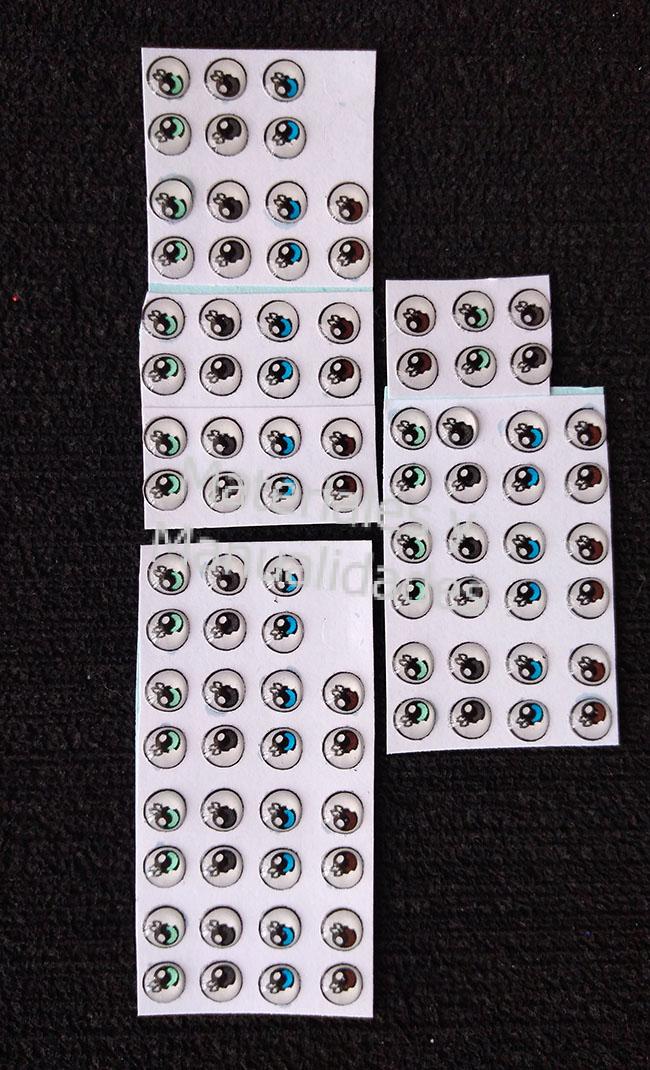 Ojos Adhesivos Destellantes sticker despegables Resinados