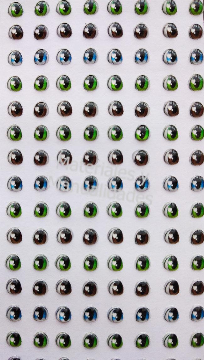 Ojos adhesivos destellante sticker de 4mm para tela eva y pasta 