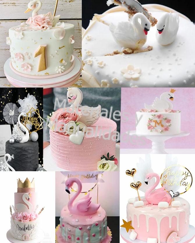 Pastel de torta de cisne para fiestas de infantil cumpleaños, cisne de bodas amor cisne amor familiar