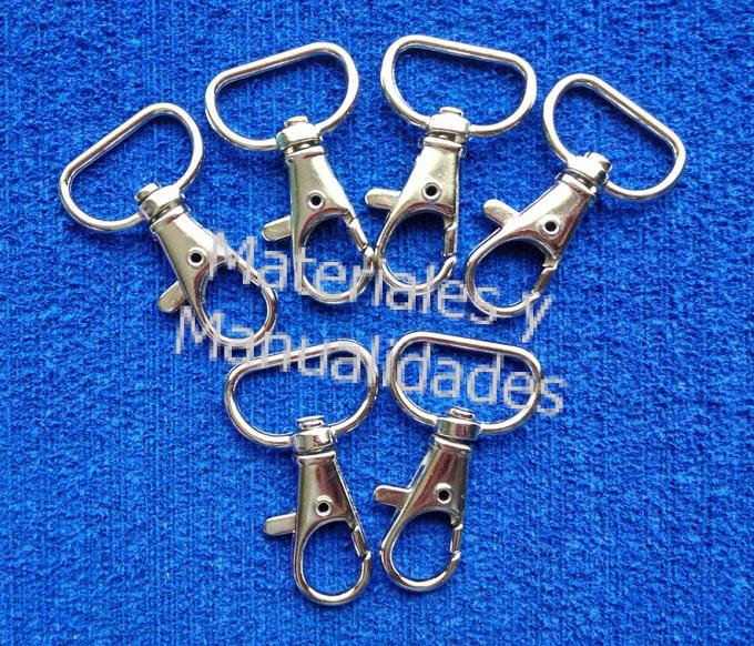 Mosqueton plateado giratorios para llaveros 4cm 