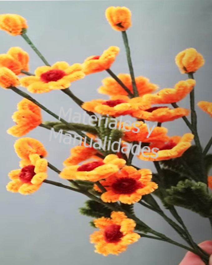 LimpiaPipas para flores felpillas Chelines Gamuzados Amarillo Claro