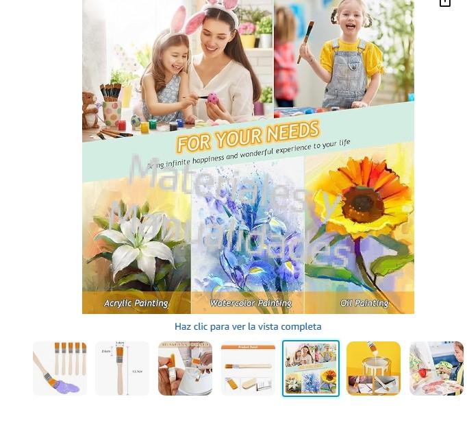 Set x5 piezas Brocha Suave Para Estarcido Cabo plano Surtidos