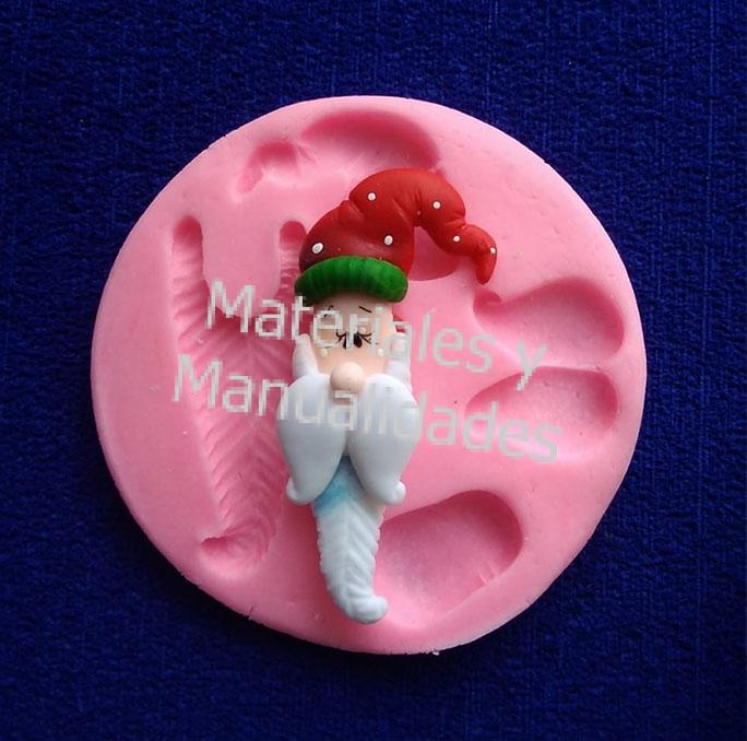 Molde silicona santa papa noel caras navidad para porcelanicrón pasta fría