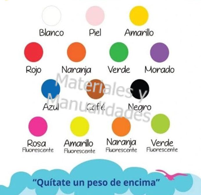 masa de porcelanicron liviana colores pasteles