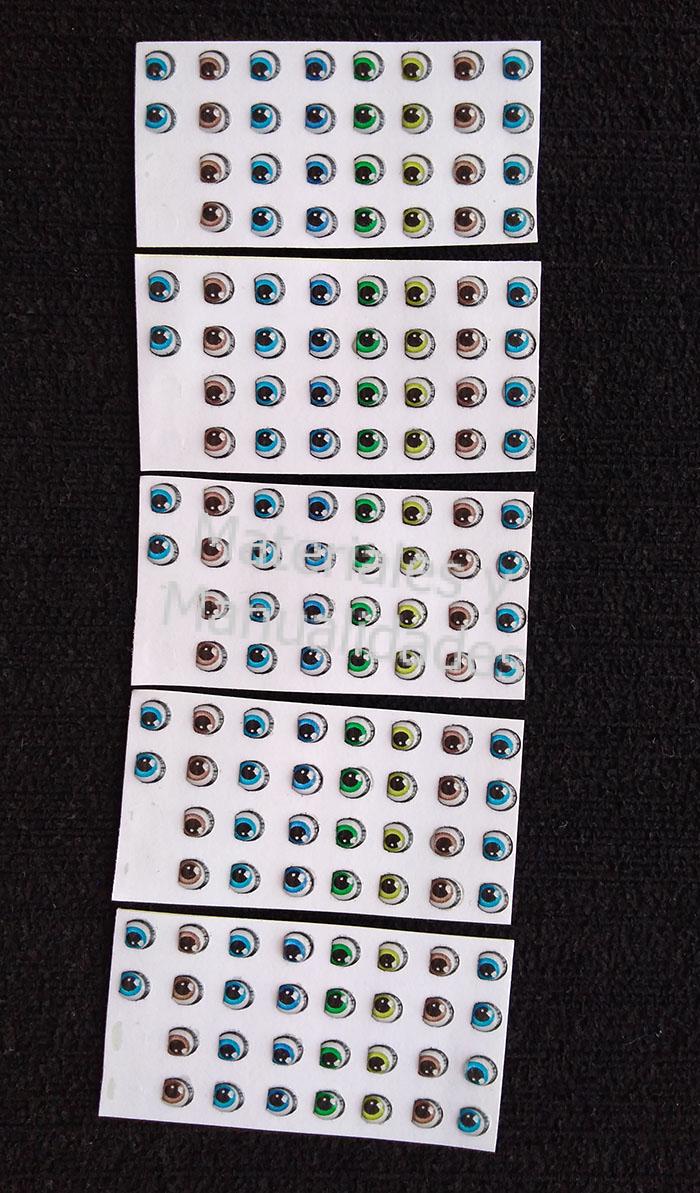 ojos adhesivos para apliques en porcelanicron 4mm