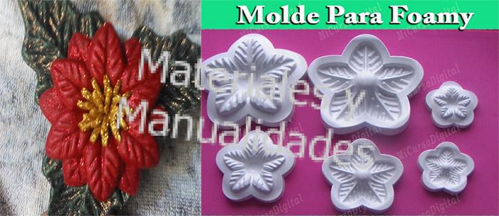 Molde para foami navidad hojas flores  hoja de pascua