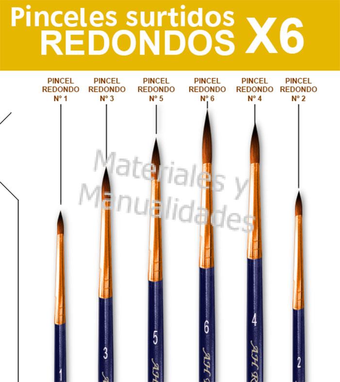 set pinceles punta redonda para pintura artes y manualidades