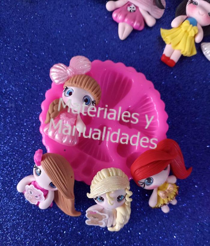 Molde Siliconado muñecas para decorar tortas pastillaje Fondant 