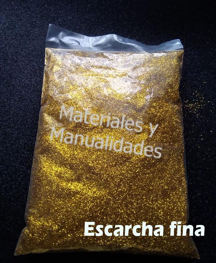 Escarcha Fina Dorado para manualidades llaveros y uñas y escolar