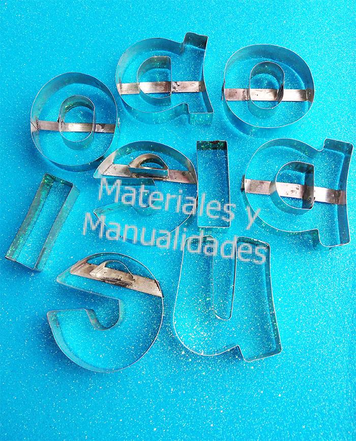 vocales escolar porcelana fria apliques tortas Molde en metal 