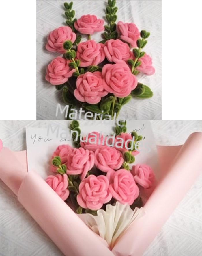 limpia pipas para flors y tejido de animales escolar Chelines Gamuzados Rosado