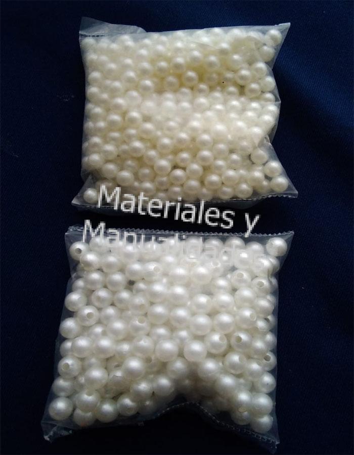 Perlas pasante blanco perla o marfil 3mm para enfilar para bisutería