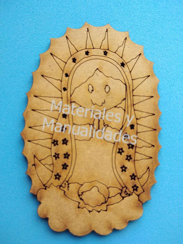 Plantilla Virgen de Guadalupe Tabla de madera mdf ovalada para decoración