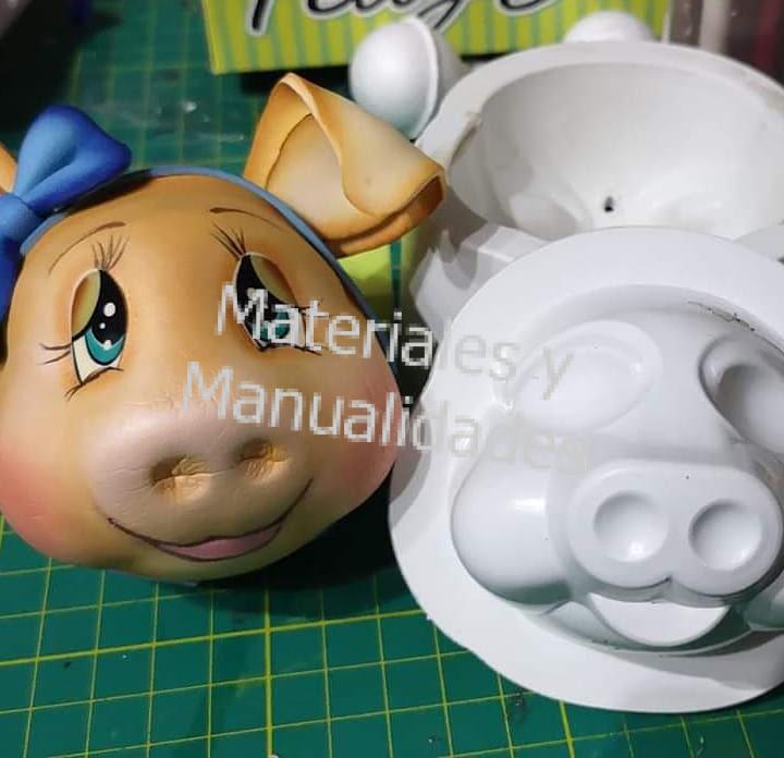 Molde cara de cerda pig para manualidades foamy