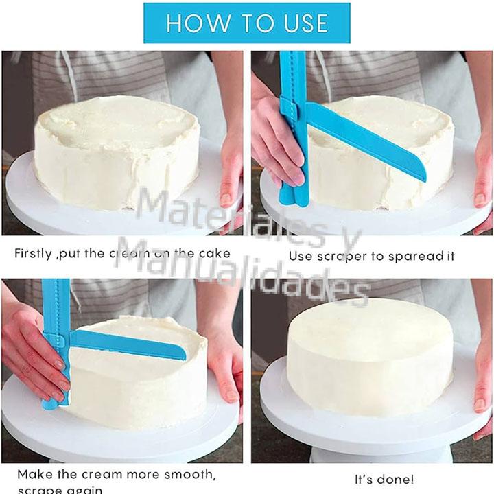 Alisadora de masa para fondant tortas pastel  Regla Ajustable 