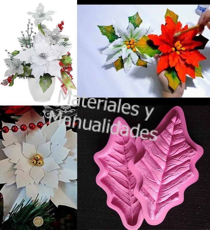 nochebuenas con diamantina para Navidad; flores artificiales de seda para decoración navideña.