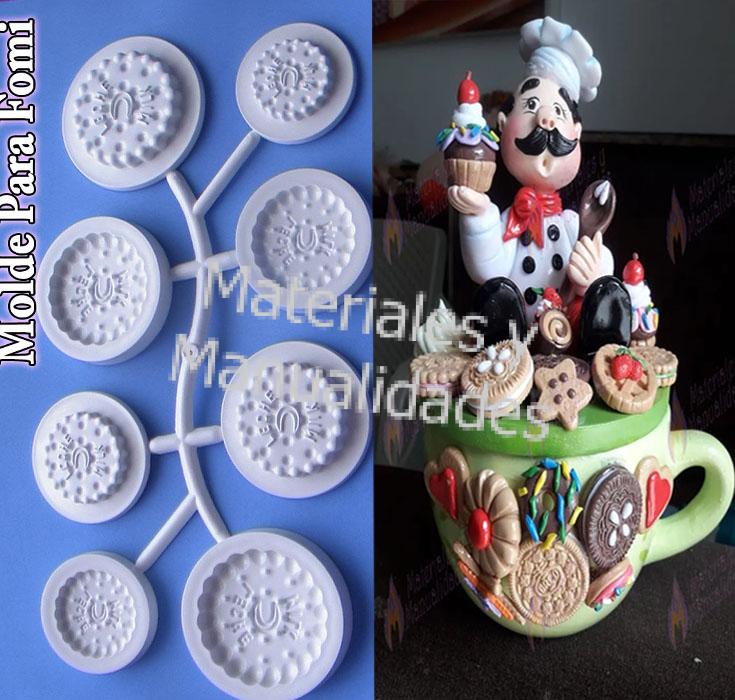 Molde goma eva galleta foami y porcelanicrón