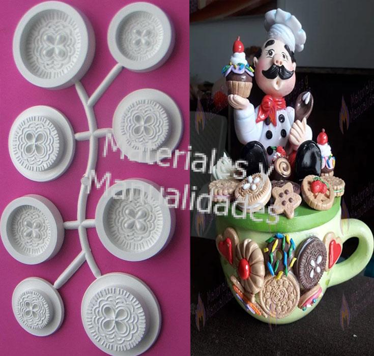 Molde para Para fomi Botón galleta festival Goma Eva y porcelana fria Manualidades