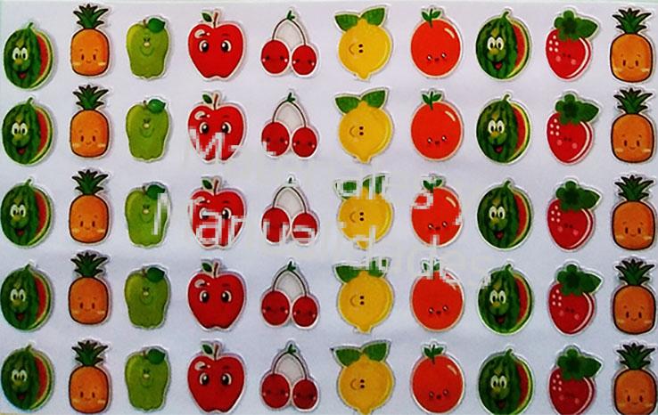 Sticker adhesivo frutas tropicales pines accesorios Apliques