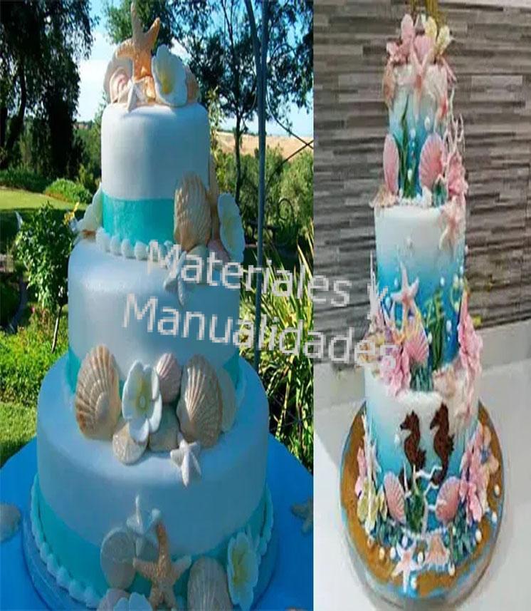 Molde en silicona forma de conchas de mar para fondant tortas pastel organismo de mar, conchas crea recordatorios porcelanicrón 