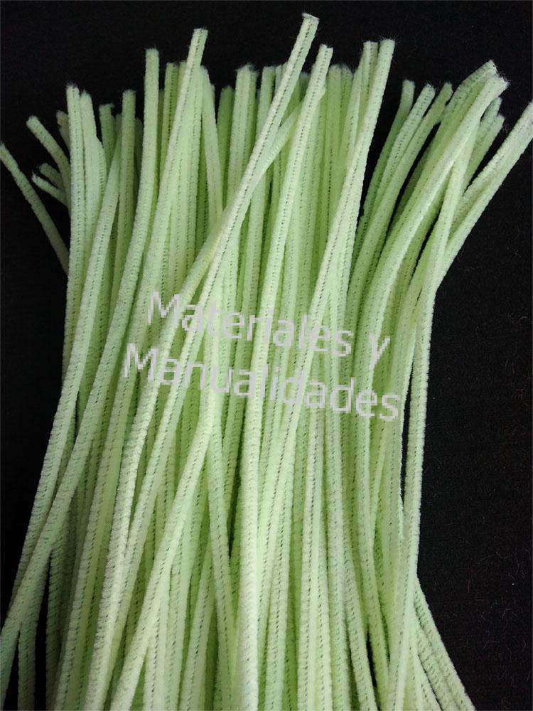 Alambre gamuzado Limpia pipas para flores Chelines Gamuzados Verde pastel