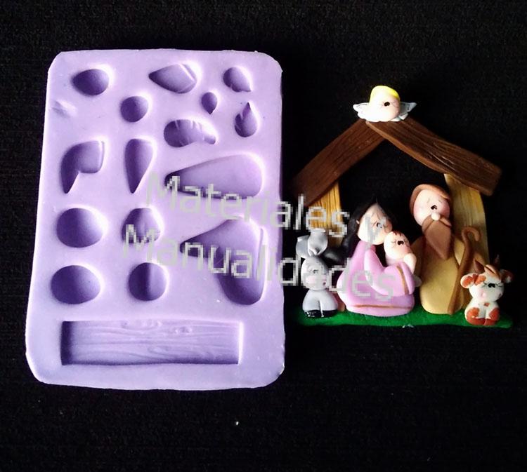 Molde pesebre navidad detalles en porcelanicron artesanias