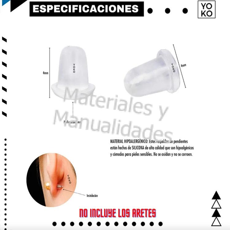 Topes Silicona Mariposas Tapón Para Aretes