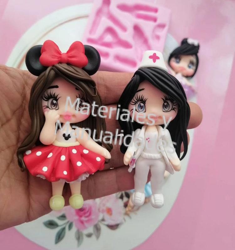 Molde en Silicona figuras cuerpo de muñecos de 4cm y 4.5cm 