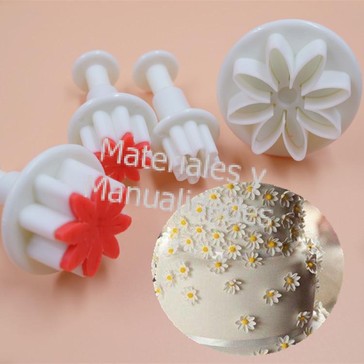 Cortador plastico con expulsor flores margarta para tortas