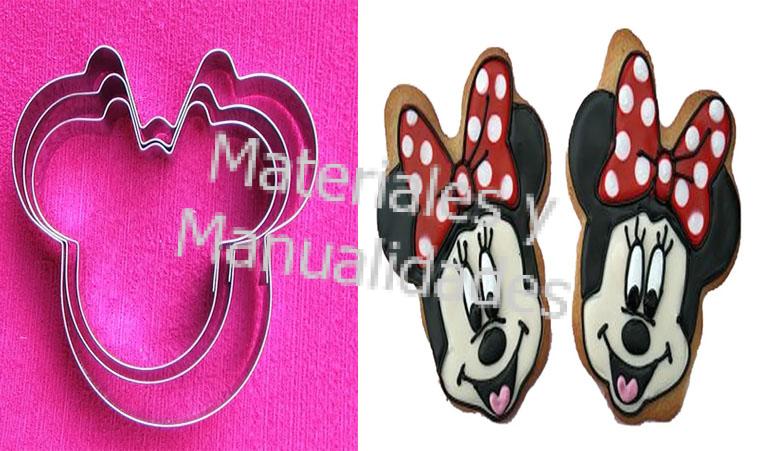 Cortador molde de galletas cara de minnie disney 