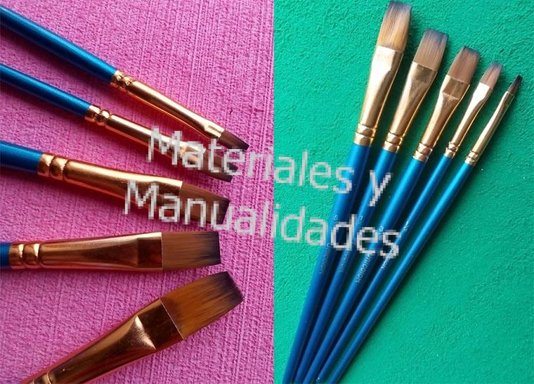 set pincel unicolor plano bellas artes y oleos