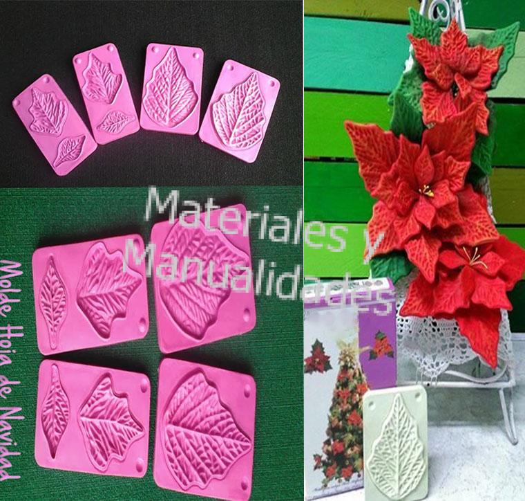 MOLDE PARA FOAMI HOJAS NAVIDAD FOAMI TERMOFORMAR GOMA EVA, MATERIALES PARA  MANUALIDADES EN MASA FLEXIBLE FOAMY GOMA EVA PASTILLAJE Y DECORACIÓN DE  TORTAS