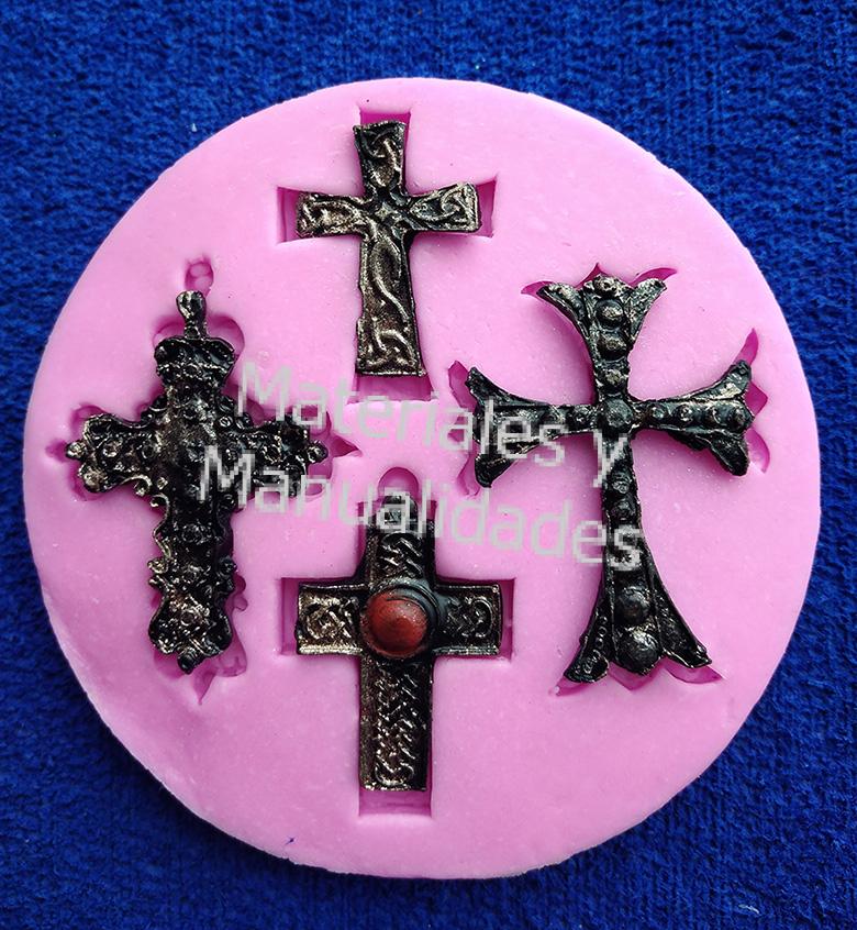 Molde en silicona Cruz o crucifijos para decorar manualidades y recordatorios religiosos