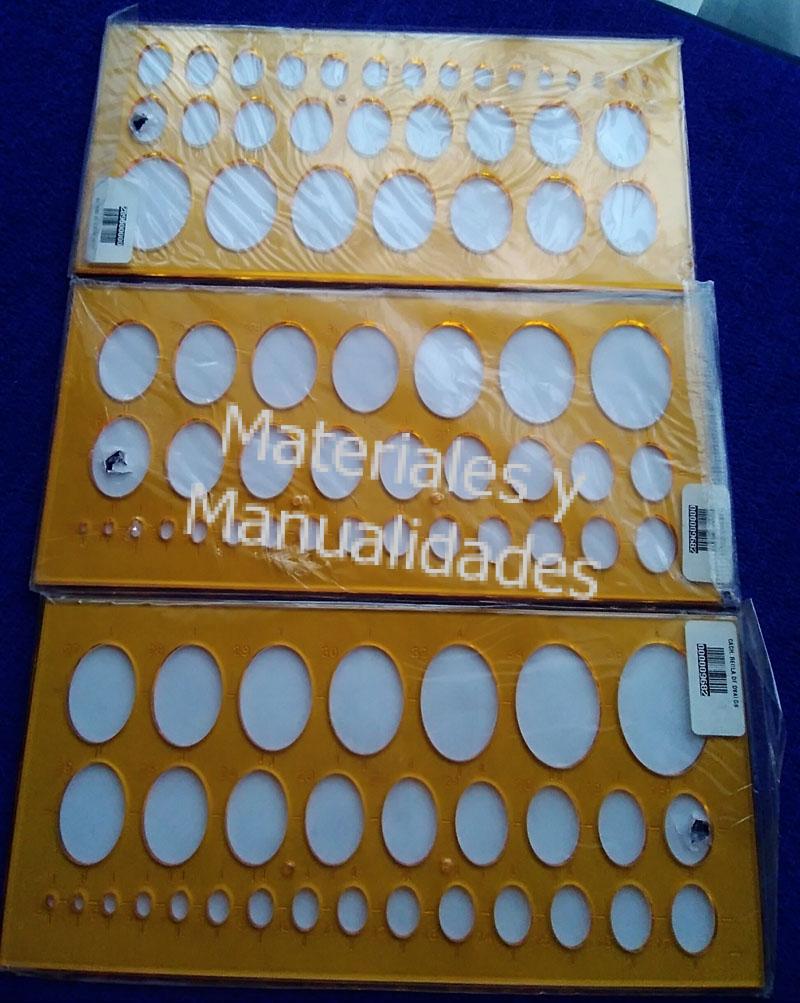 Plantilla Plástica de Círculos marcador circular escolar ovalos