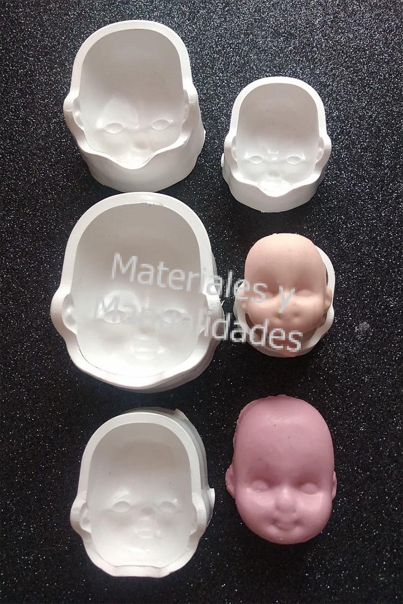​Molde plástico Caras unisex para muñecos en pasta flexible arcilla o porcelanicrón 