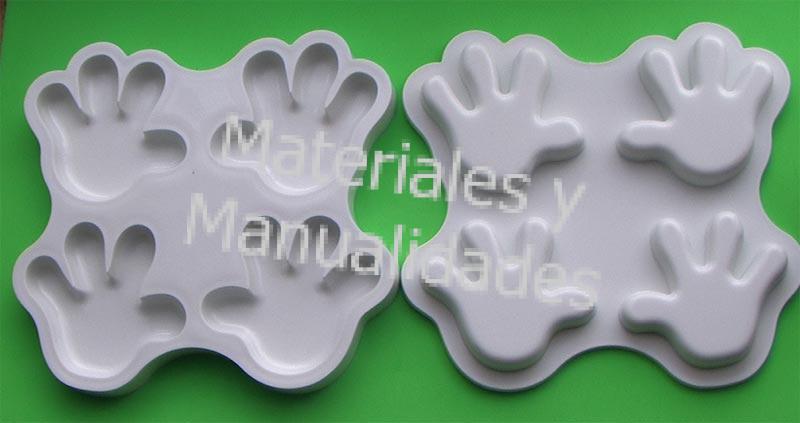 Molde goma eva fomi guantes manos abiertas