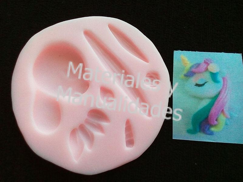 Molde para manualidades en pasta fría llaveros de unicornio