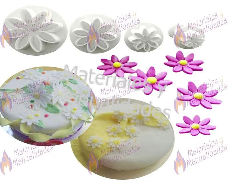 Cortador plastico con expulsor flores margarta para tortas