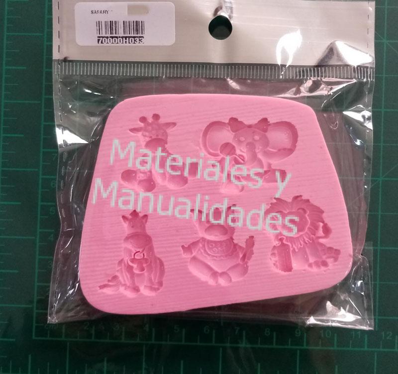 Molde en silicona safari para realizar apliques figuras animales