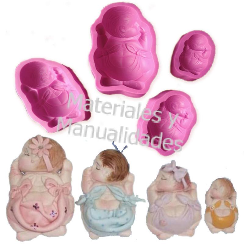 molde siliconado bebe pañal recuerdos