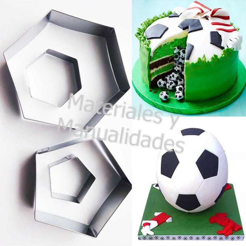 molde cortador de pentagono hexagono galletas de futbol