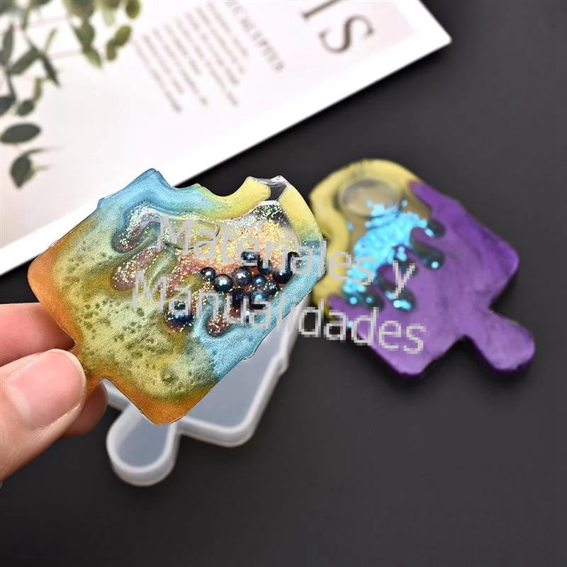 MOLDE SILICONA PARA RESINA EPÓXICA PALETA MORDISQUEADA 1PZ ARTESANIAS