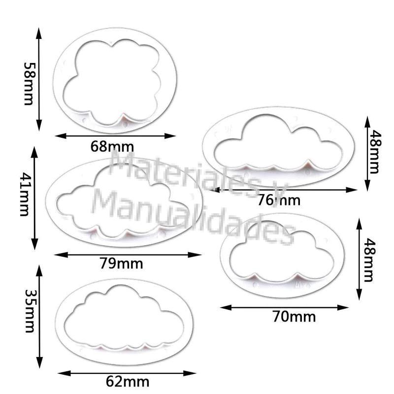 Cortador de galletas nube para fondant pasteles