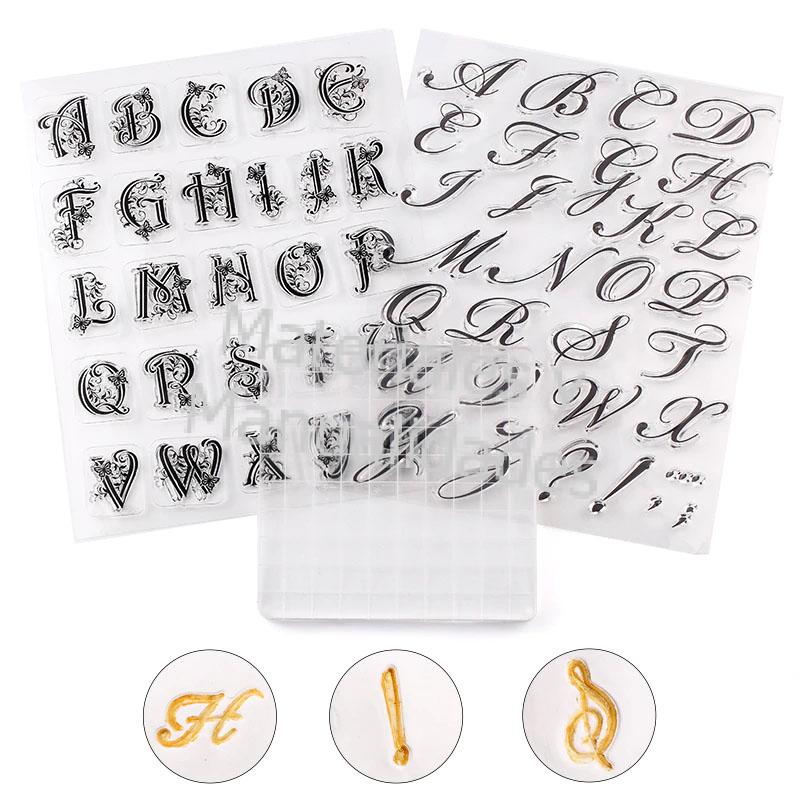 Molde abecedario letras alfabeto en relieve sello adhesivo para fondant galletas