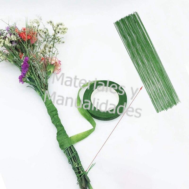 BESPORTBLE Tallos de flores artificiales de alambre para hacer flores,  manualidades, 100 unidades
