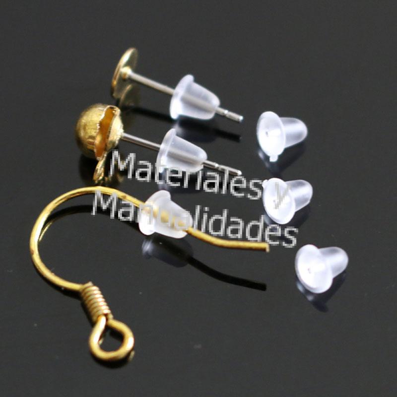 CUÑA TOPES TRASEROS MARIPOSAS EN SILICONA TRANSPARENTES PARA ARETES Y  BISUTERÍA EN PORCELANICRÓN 100 PZS, MATERIALES PARA MANUALIDADES EN MASA  FLEXIBLE FOAMY GOMA EVA PASTILLAJE Y DECORACIÓN DE TORTAS