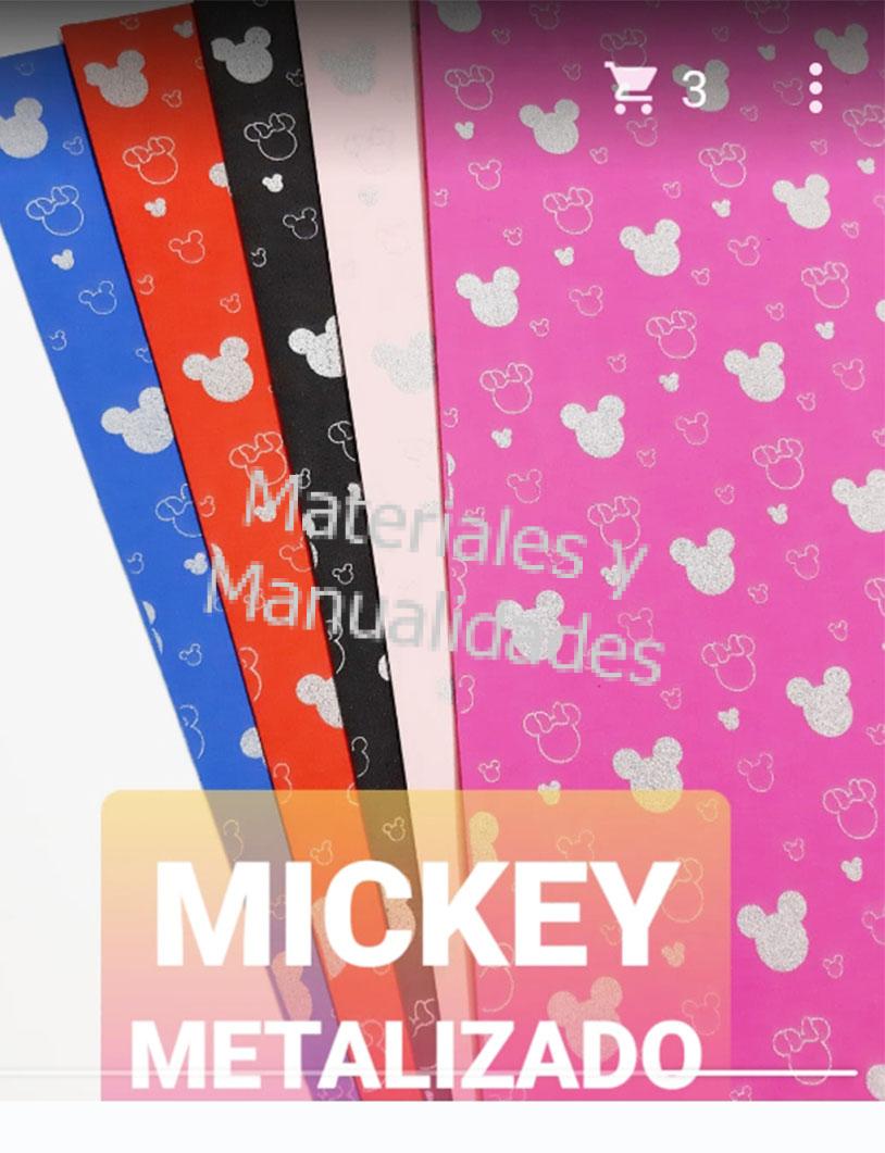Foamy Estampado mickey Metalizado para manualidades 1pz